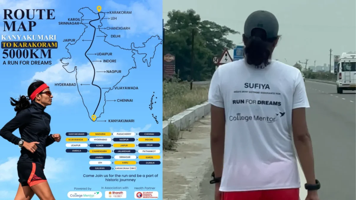 ‘Run for Dreams’ Sufiya Sufi Takes on a 5,000 Kilometre Journey Across India to Honour the Armed Forces